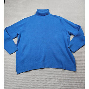 Lane Bryant Sweater Womens 26/28 Blue Long Sleeve Ribbed Turtleneck